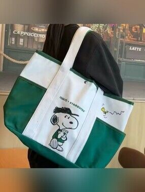 Snoopy X Starbucks Collab Canvas Tote